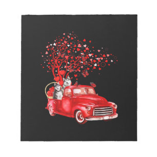 Bloc-note Camion rouge husky Valentine Butterfly Heart