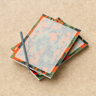 Bloc-note Camo Vert et Orange, Camouflage, Militaire, Armée