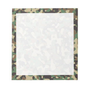 Bloc-note Camouflage en bois Tan vert Brown gris