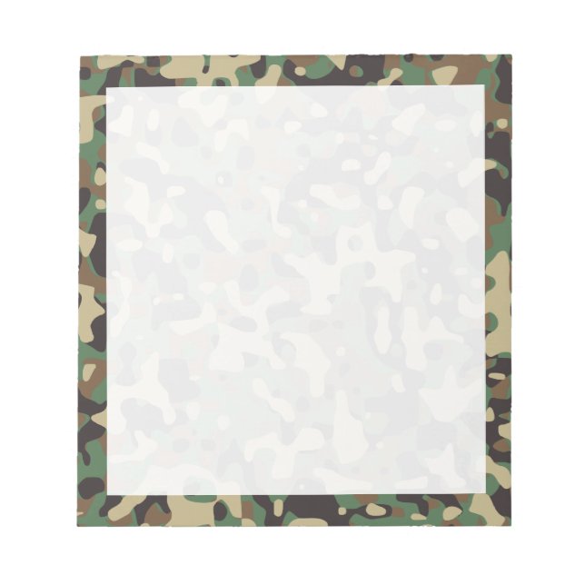 Bloc-note Camouflage en bois Tan vert Brown gris (Devant)