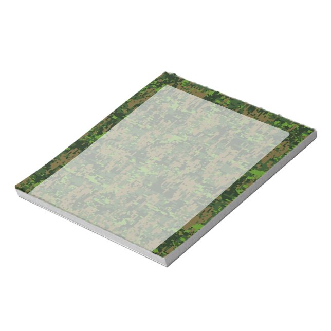 Bloc-note Camouflage numérique vert style forêt (Tourné)