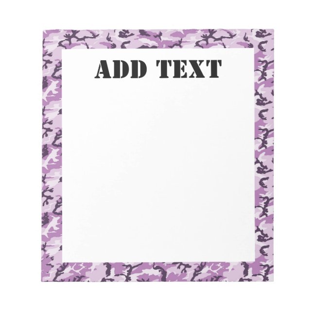 Bloc-note Camouflage rose Motif militaire (Devant)