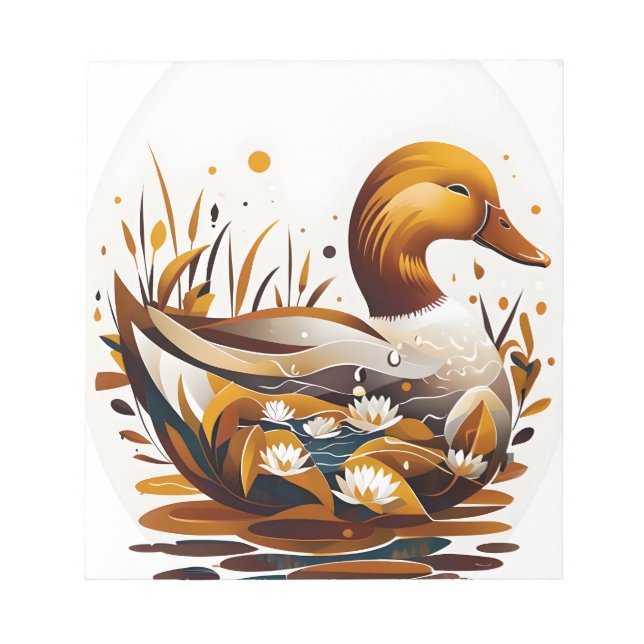 Bloc-note Canard Artsy avec étang en silhouette (Devant)