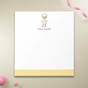 Bloc-note Canard mou jaune et blanc Personnalisé