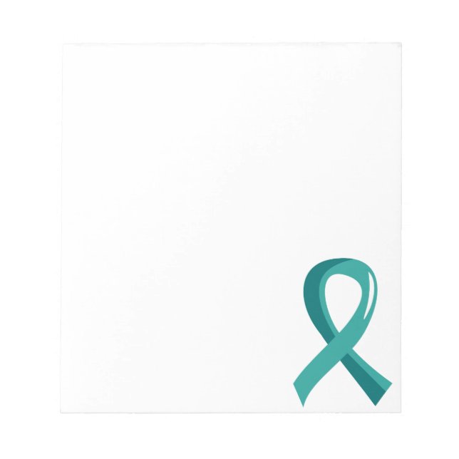 Bloc-note Cancer de l'ovaire Turquoise Ribbon 3 (Devant)