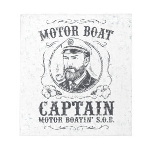 Bloc-note Capitaine de bateau à moteur drôle Pontoon Boating