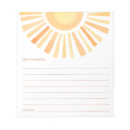 Bloc-note capsule temporelle Boho soleil soleil jaune orange