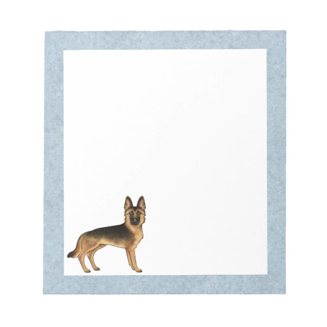Bloc-note Caricature de berger allemand noir et bronzé Chien (Devant)