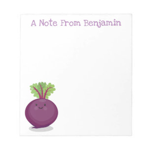 Bloc-note Caricature de betterave mignonne et violette