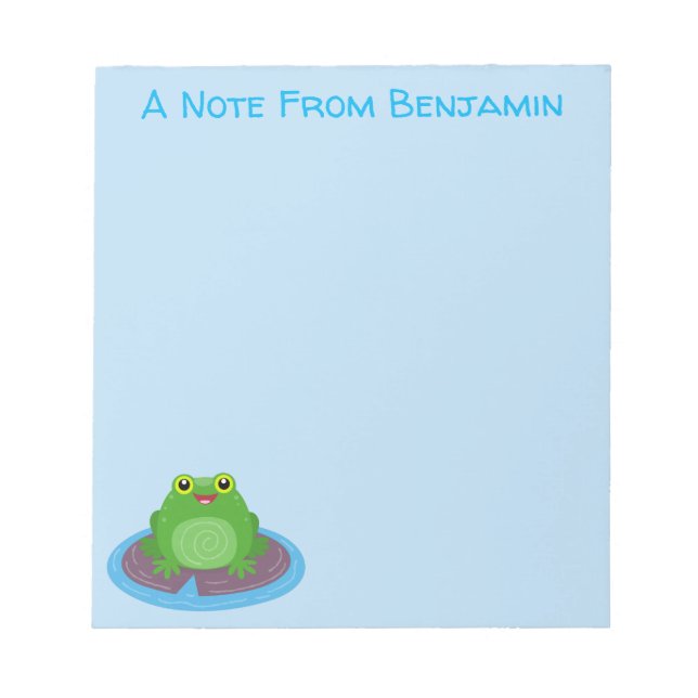 Bloc-note Caricature de grenouille verte mignonne (Devant)