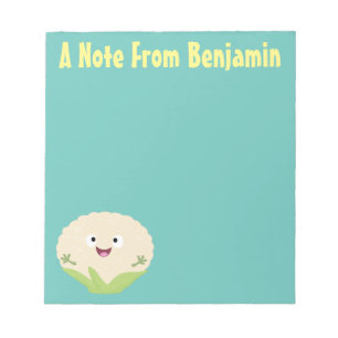 Bloc-note Caricature de légume de chou-fleur joyeux