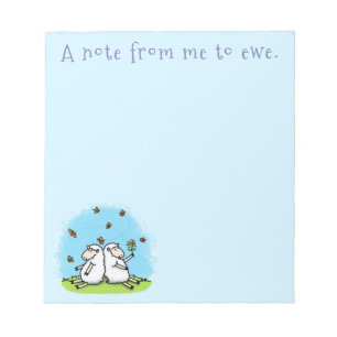 Bloc-note Caricature de moutons mignons amis et papillons
