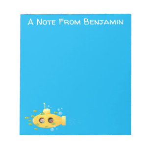 Bloc-note Caricature de poisson sous-marin jaune mignon