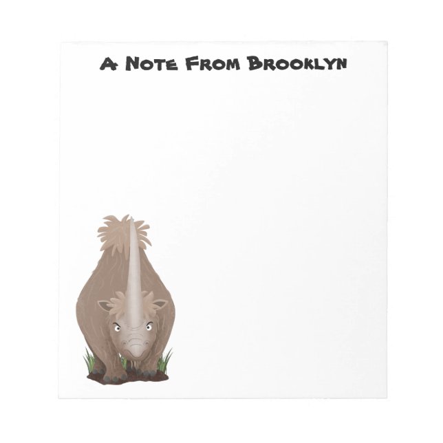 Bloc-note Caricature en élasmère de rhinocéros laineux (Devant)