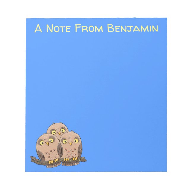 Bloc-note Caricature en trio de chouette (Devant)