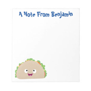 Bloc-note Caricature joli sourire taco dessin animé