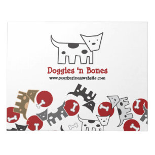 Bloc-note Caricature Poignée Doggies & Bones Carton Notepad