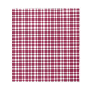 Bloc-note Carreaux Rouge Bourgogne et Blanc