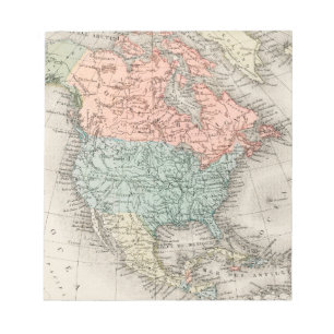 Bloc-note Carte Antique Amérique du Nord