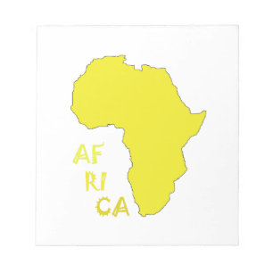 Bloc-note Carte d'Afrique jaune funky