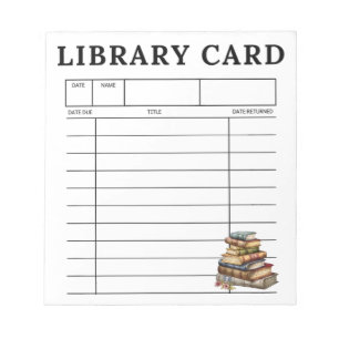 Bloc-note Carte de bibliothèque Livres anciens