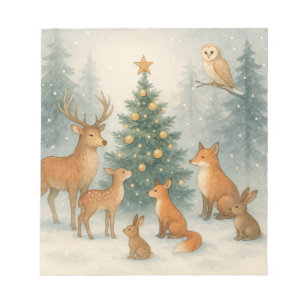 Bloc-note Carte de Noël Woodland
