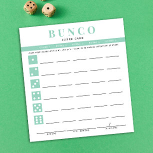 Bloc-note Carte de score Bunco bleu menthe et blanc