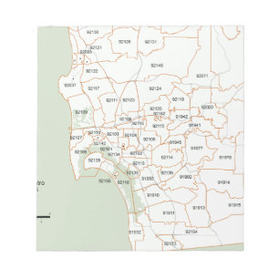 Bloc-note Carte du code postal San Diego
