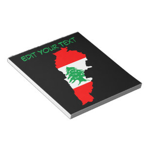 Bloc-note Carte du Liban avec drapeau