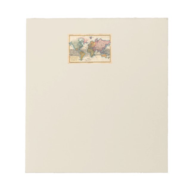 Bloc-note Carte du monde 1700s Antique Continents (Devant)