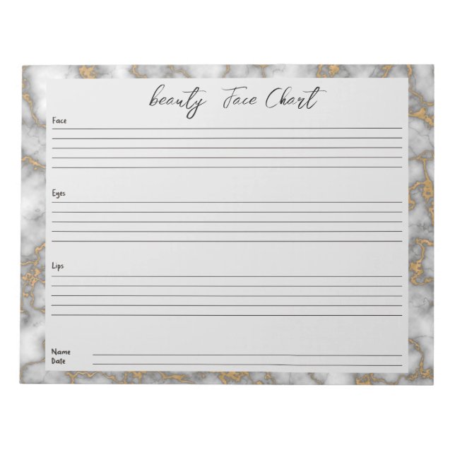 Bloc-note Carte graphique faciale de maquillage professionne (Devant)