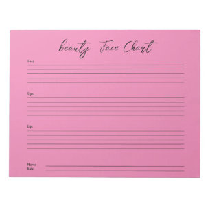 Bloc-note Carte graphique faciale de maquillage professionne