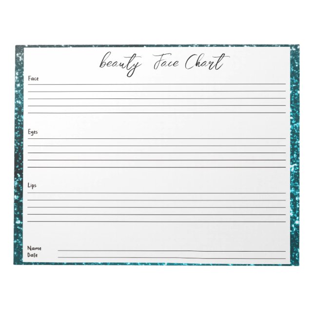 Bloc-note Carte graphique faciale de maquillage professionne (Devant)