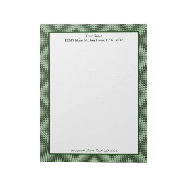 Bloc-note Carte Green Géométrique personnalisable (Tourné)