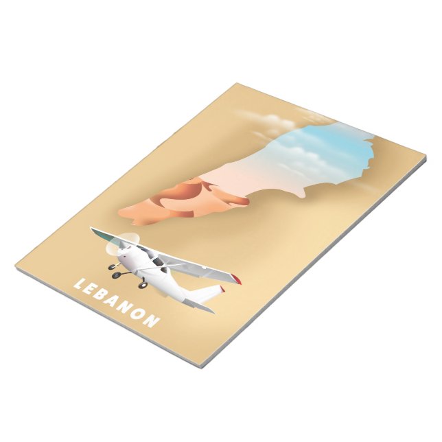 Bloc-note Carte illustrée du Liban affiche de voyage (Incliné)