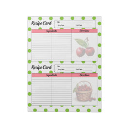 Bloc-note Carte Recette Cerise Cute