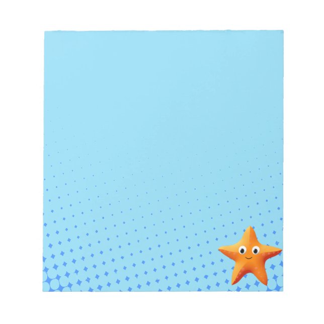 Bloc-note Carton mignon Starfish Blue Ocean (Devant)