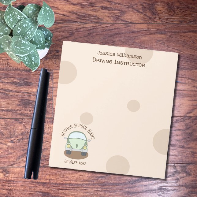 Bloc-note Cartoon Voiture Instructeur d'école de conduite (Créateur téléchargé)