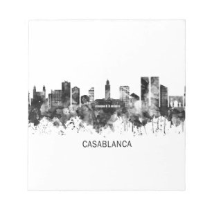 Bloc-note Casablanca Maroc Skyline BW