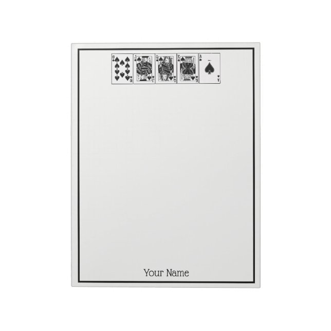 Bloc-note Casino Night Poker Royal Straight Flush Spades (Tourné)