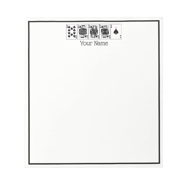 Bloc-note Casino Night Poker Royal Straight Flush Spades (Devant)