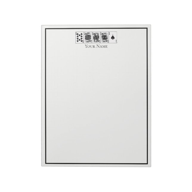 Bloc-note Casino Night Poker Royal Straight Flush Spades (Tourné)