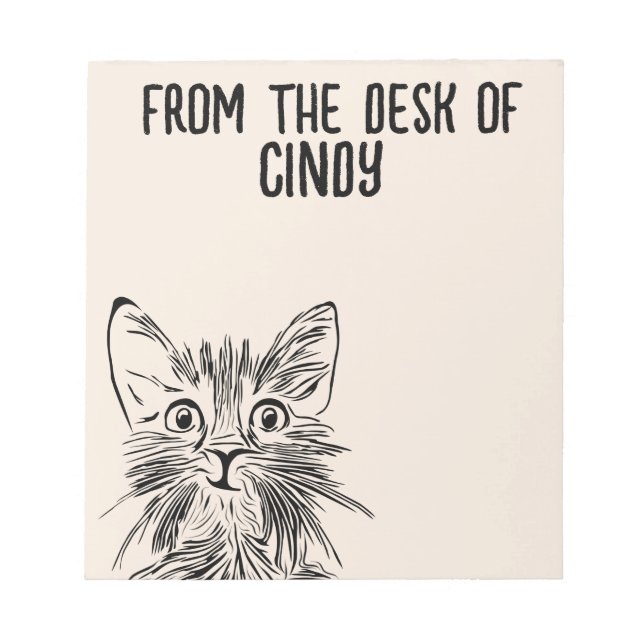 BLOC-NOTE CAT CUTE ART ÉCRITURE PAD PERSONNALISÉ STATIONNAIR (Devant)