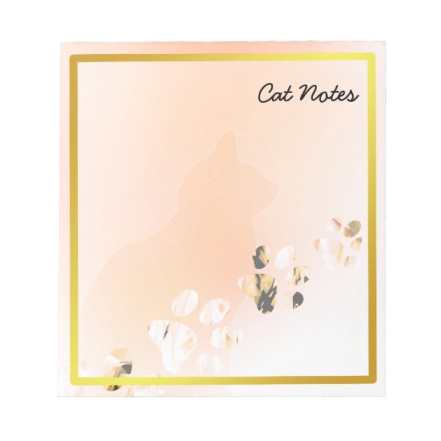 Bloc-note Cat Paw Personnalise Les Imprimantes Orange Pour L (Devant)