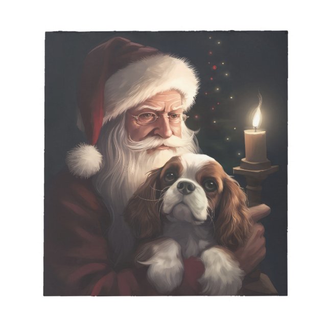 Bloc-note Cavalier King avec le Père Noël Festif Noël (Devant)