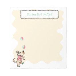 Bloc-note Ce chien vie Jaune bloque Jonglage Nom du chien