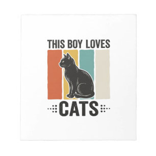 Bloc-note Ce garçon aime les chats Design Rétro pour amateur