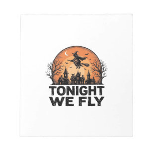 Bloc-note Ce Soir Nous Volons Vintage Sorcière Halloween Con