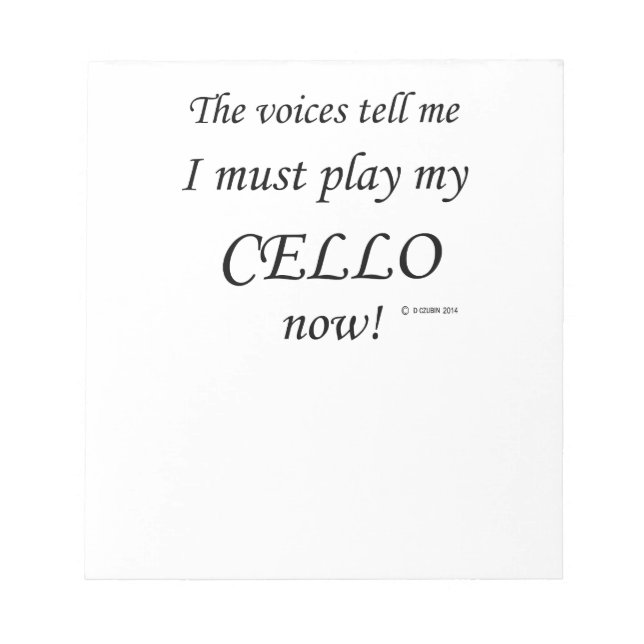 Bloc-note Cello Voices dit qu'il faut (Devant)