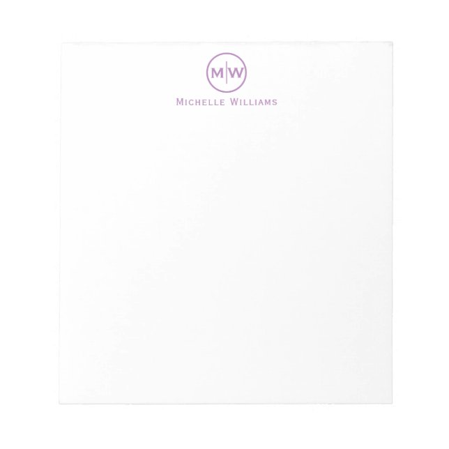 Bloc-note Cercle violet violet moderne de deux monogrammes i (Devant)